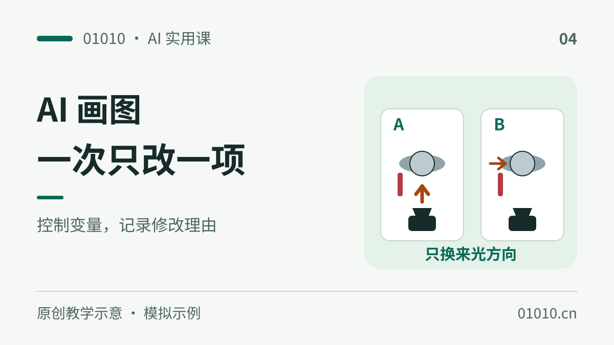 AI画图提示词怎么改：一次只调整一个关键变量