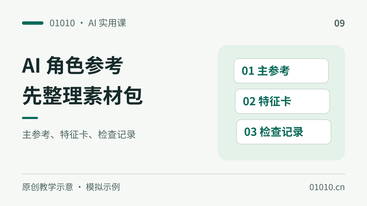 AI 角色总是变脸？先整理一份可复用的参考图素材包