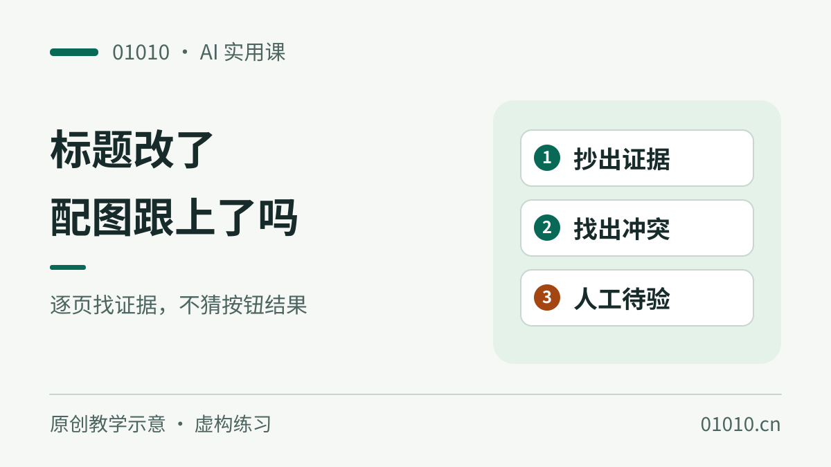 用 AI 检查 PPT 图文矛盾：标题改了，配图跟上了吗