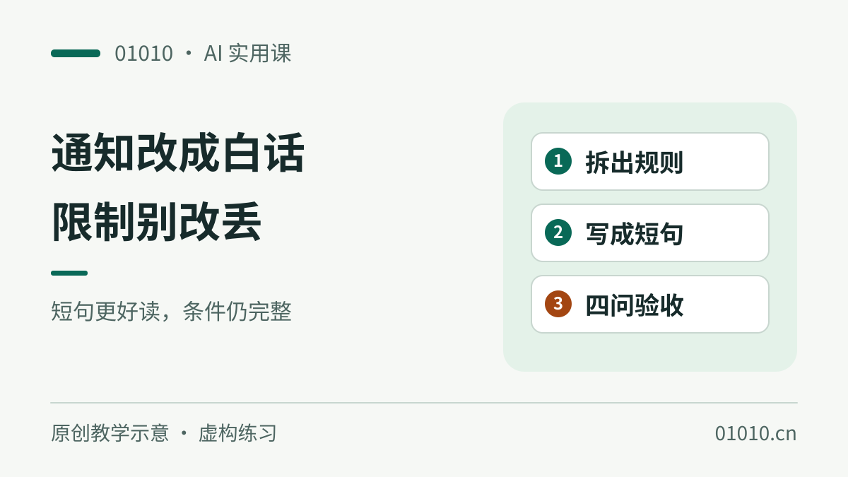活动通知写得太绕？用 ChatGPT 改成白话，再查限制有没有丢