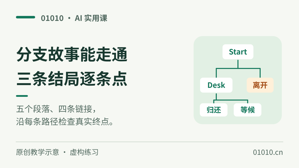 用 AI 写互动故事：把五个段落连成三条走得通的路线