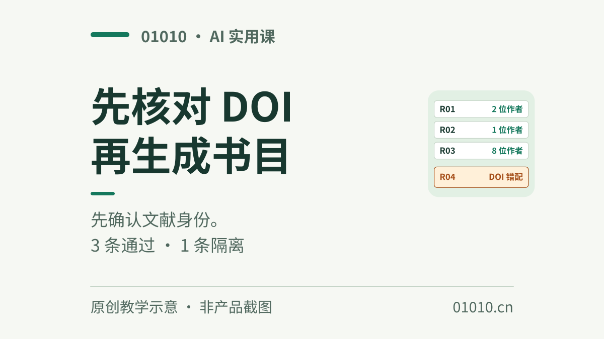 用AI整理参考文献：先核对DOI，再让Zotero生成书目